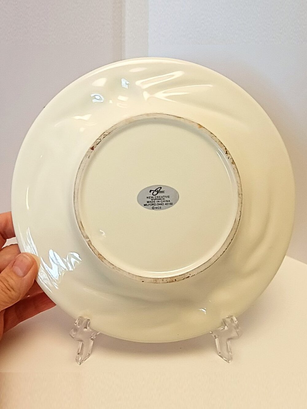 Vintage Large Candle Shade & Plate, Embossed Pinecones & Needles, Late 20th Cent - Picture 6 of 8